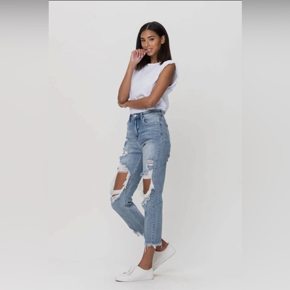 Cello Denim - NWT CELLO high rise distress crop jeans sizes 3,5,7 and 13